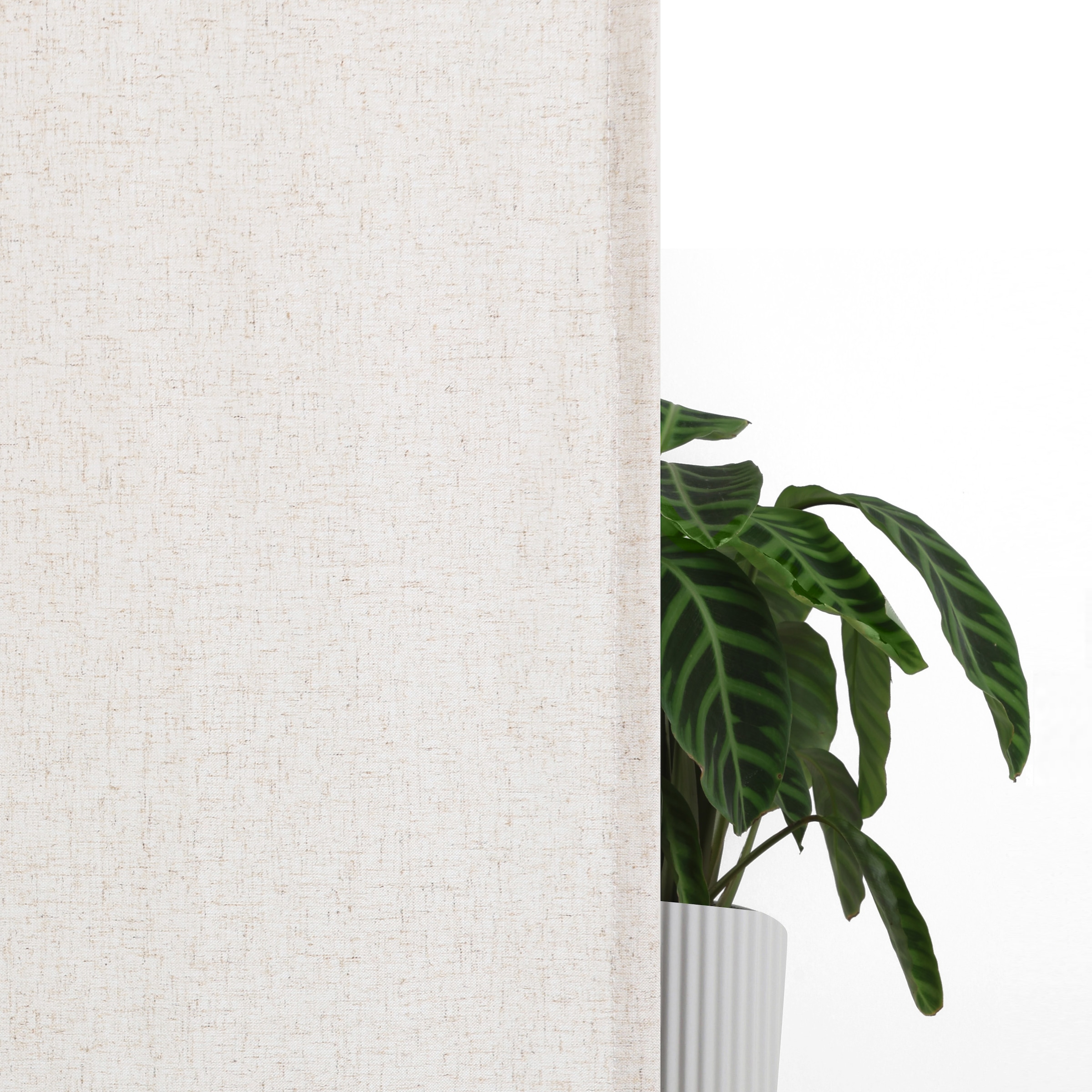 my home Gardine »Rudy« Kräuselband 2 Stk. tlg. Halbtransparent, Leinenlook, Polyester-Leinen Mischung, 2-er Set