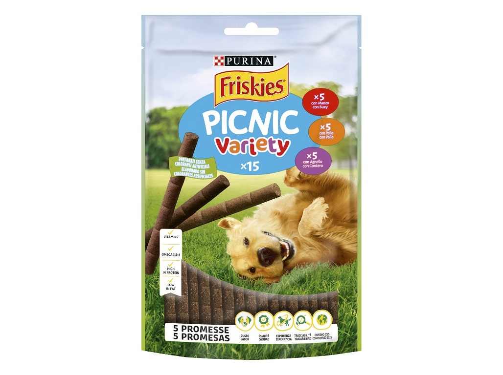 SNACKS PARA CÃO FRISKIES PICNIC VARIETY 126G 15 UNIDADES