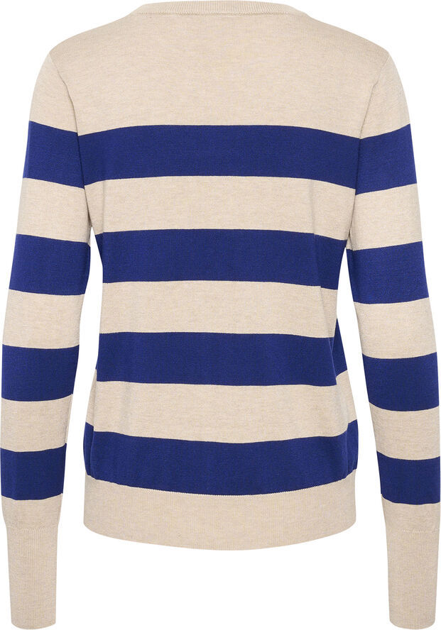 Kaffe KAlizza Striped Knit Pullover Blue/feather gray mel. stripe