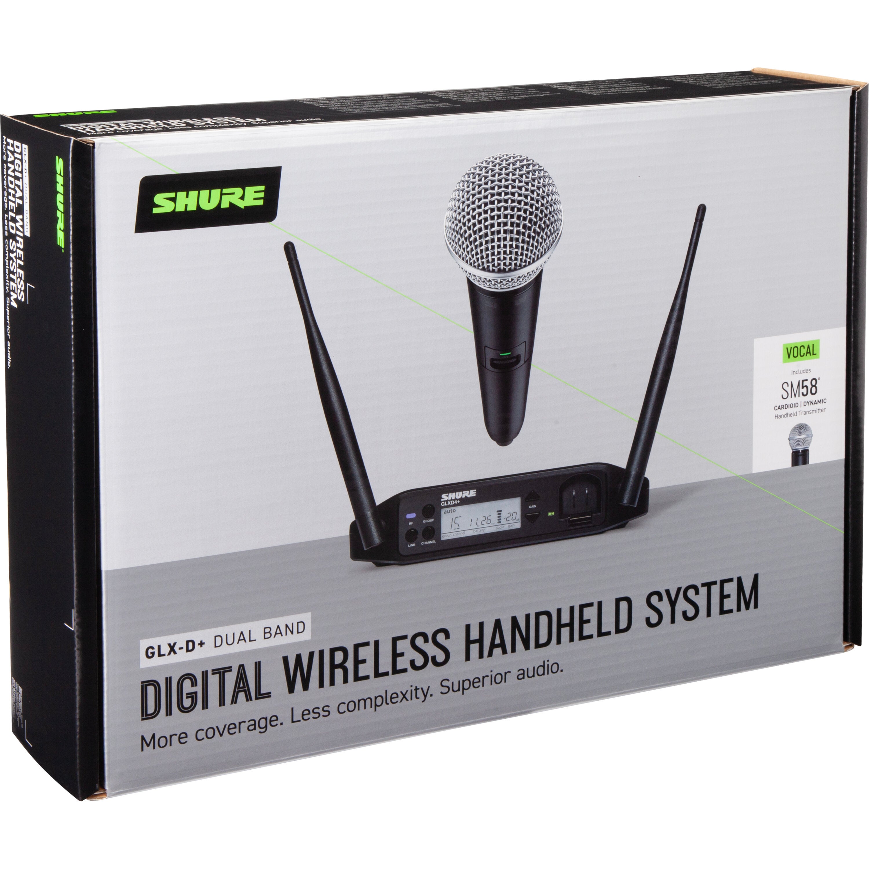 Shure GLXD24+/SM58 draadloze handheld microfoon