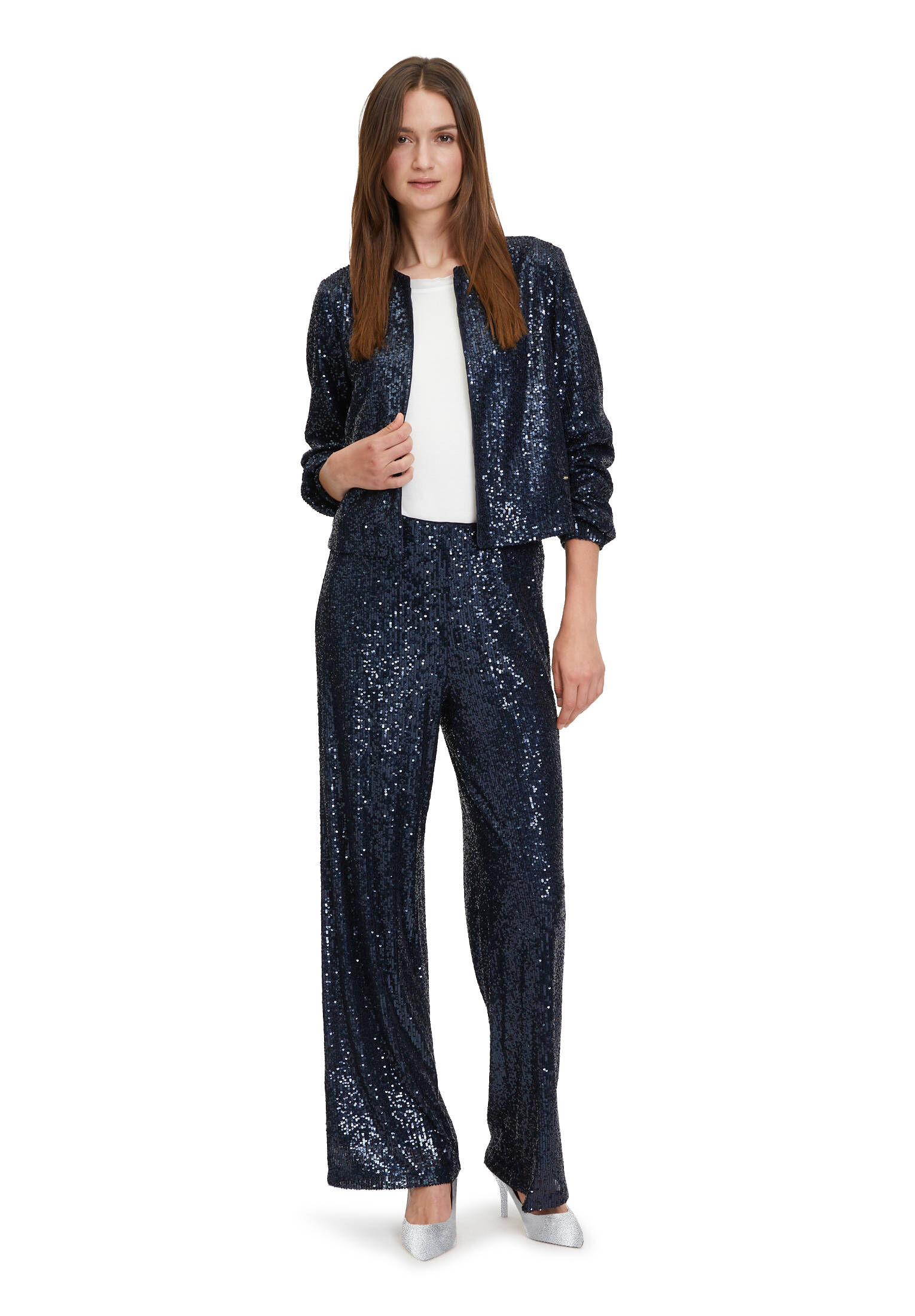 Betty & Co| Damen Blazer-Jacke mit Pailletten