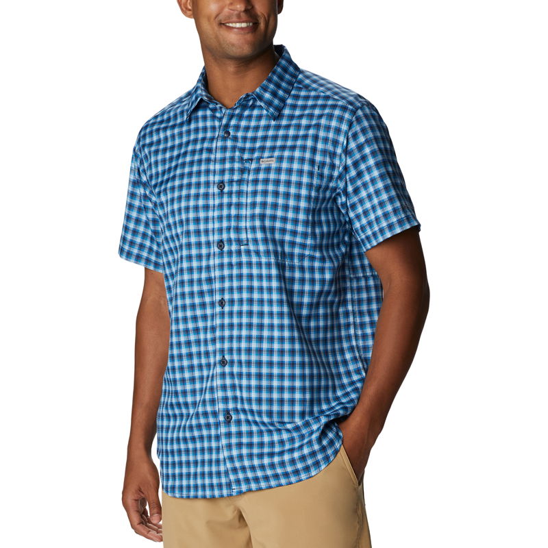 Columbia Silver Ridge Utility skjorte SS, herre Collegiate Navy Plaid - Spejder Sport
