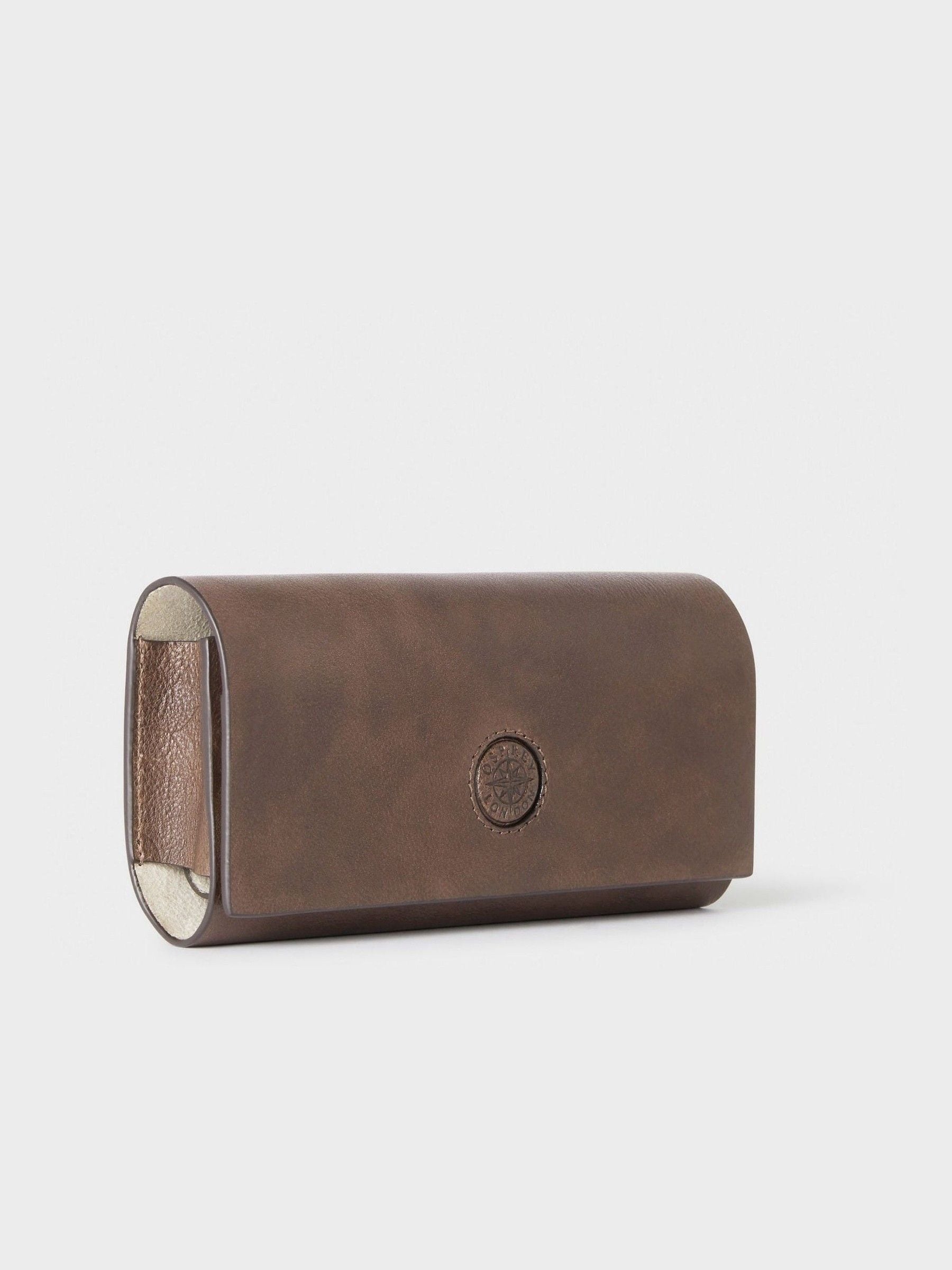 Osprey London Tan The Compass Leather Glasses Case
