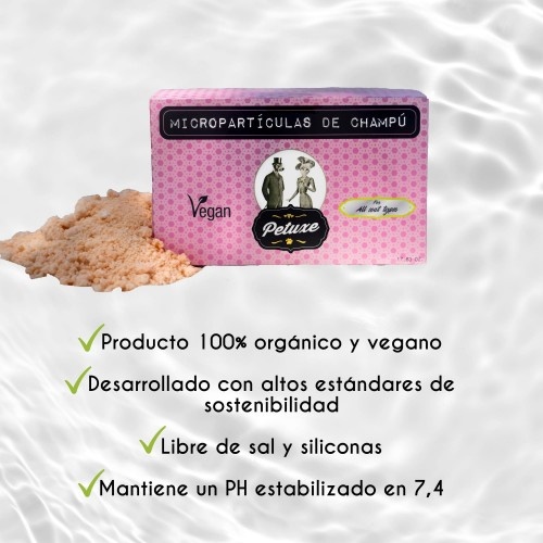 Petuxe, micropartículas de shampoo especial para tosadores.