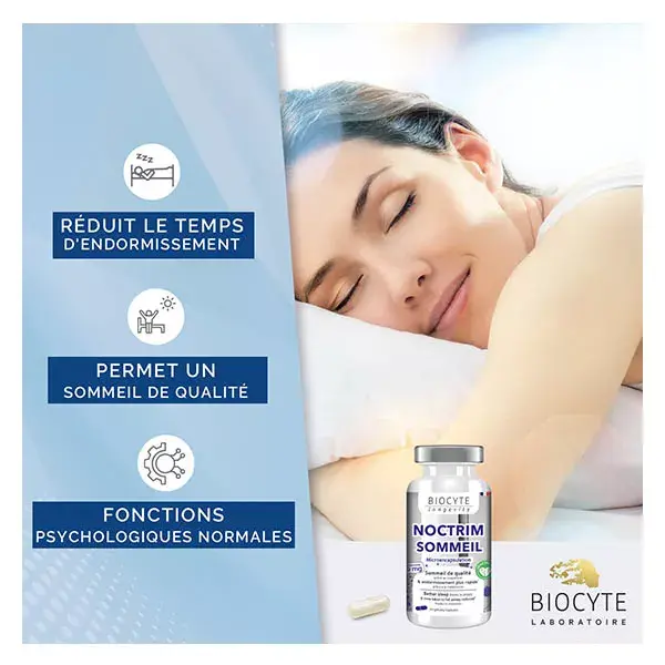 Biocyte Noctrim Auxiliar do Sono Melatonina 1,9 mg Papoula 30 Cápsulas