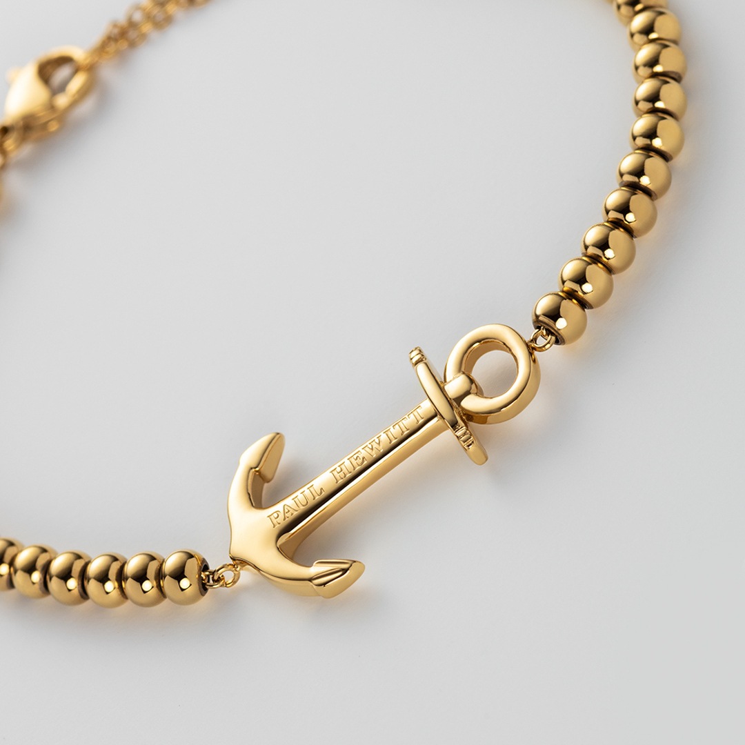 Paul Hewitt Armkette Anchor Beads Marinium Ocean Steel Goldig