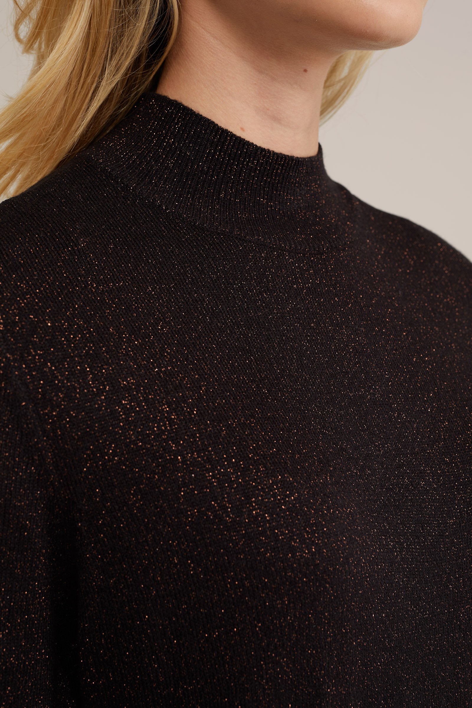 jurk met glittergaren WE Fashion Zwart