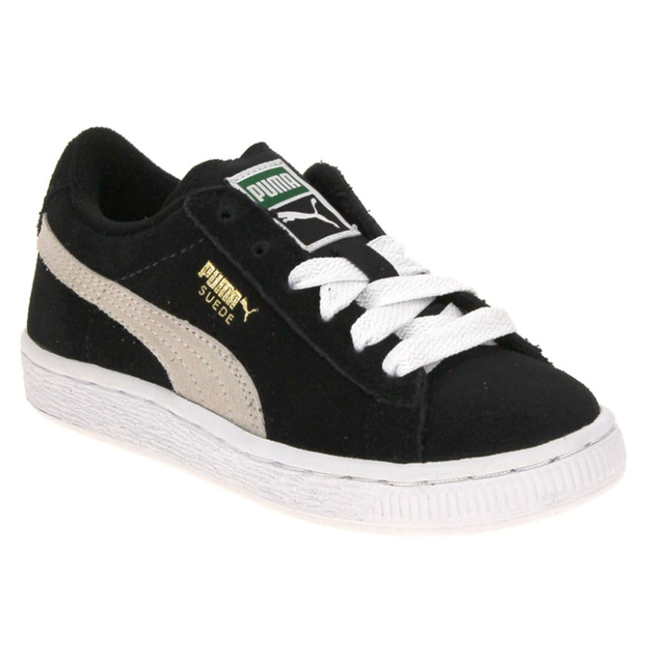 Puma Baskets en Velours de Cuir à lacets noires