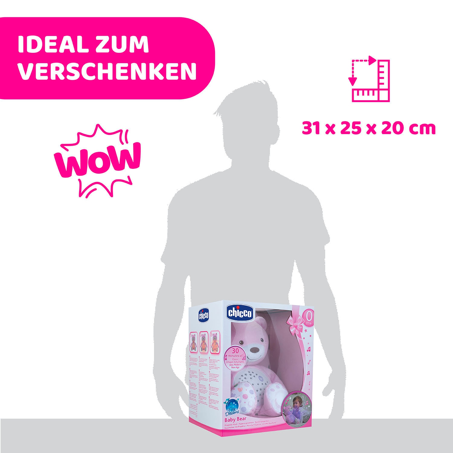 Chicco Kuscheltier »First Dreams Baby Bär, Rosa« mit Lichtprojektion und Soundfunktion