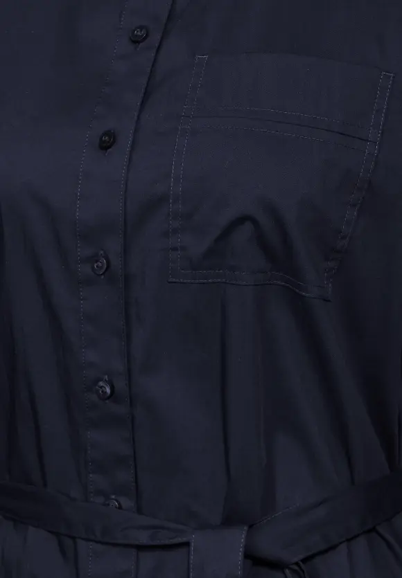 Cotton Hemdblusenkleid - deep blue