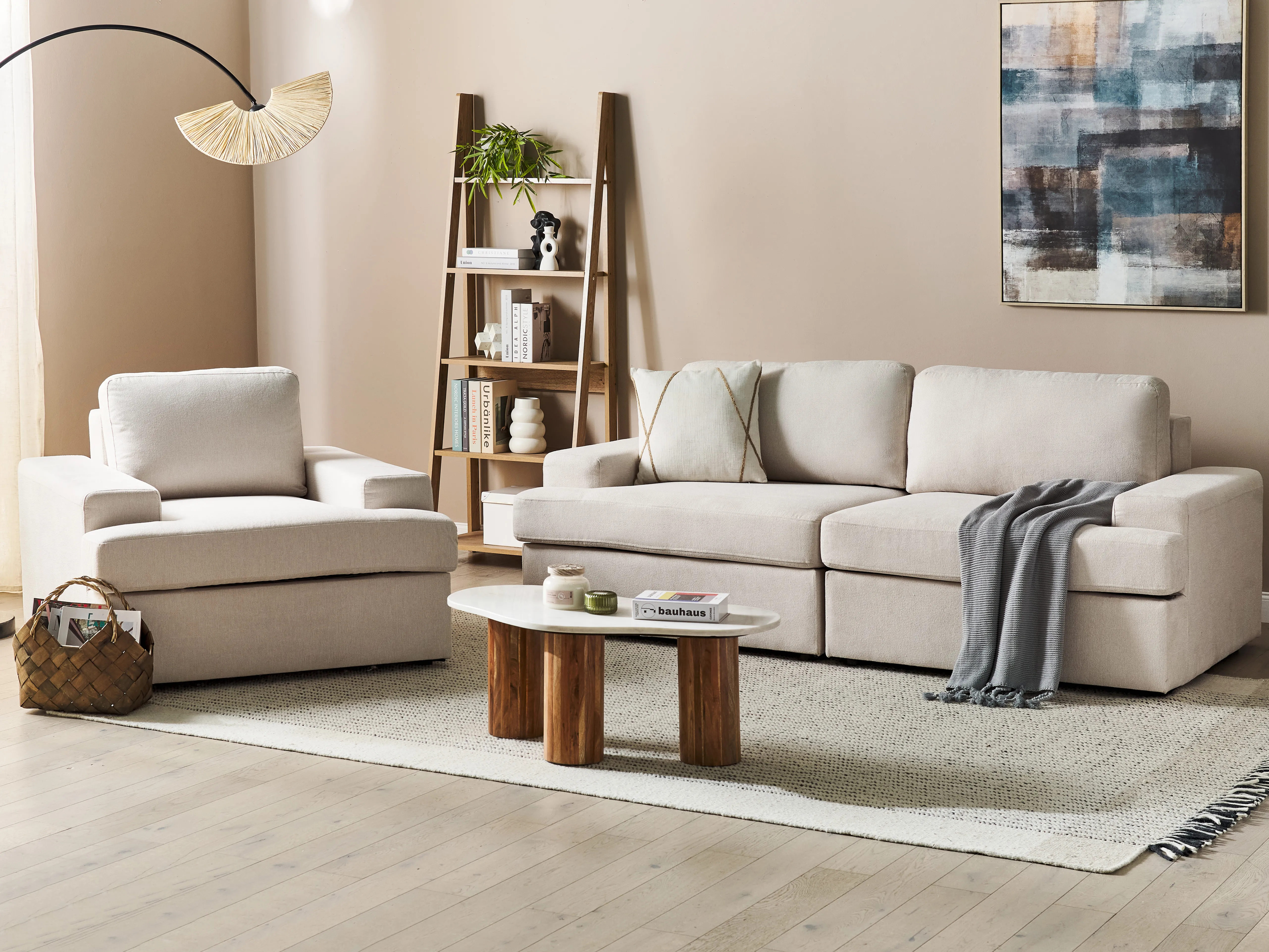 Bankenset 4-zits ALLA Stof Lichtbeige