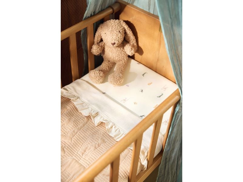 Jollein Fix-Leintuch Jungle Jambo 120 x 60 cm, Weiss Spannbettlaken aus Jersey
