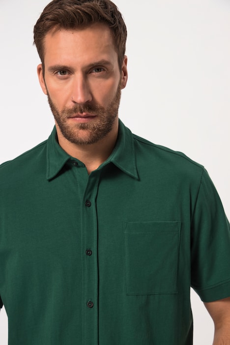 Jersey-Hemd, Halbarm, Rücken-Print, Kentkragen, bis 8 XL