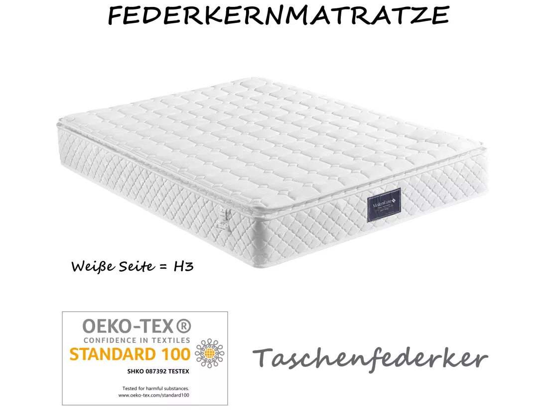 Matelas 160 x 200 cm ressorts ensachés 7 zones et mousse haute résilience ép.25cm - Merax