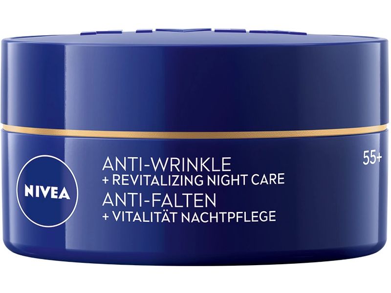 NIVEA Nachtcrème Anti-Falten 55  50 ml Gesichtscreme vitalisiert anspruchsvolle, reife Haut und mildert Falten sichtbar