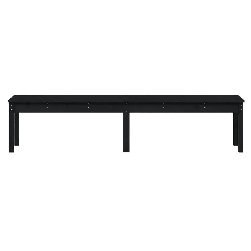 vidaXL - Tuinbank 2-zits - Zwart - Grenenhout - 203.5 x 44 x 45 cm
