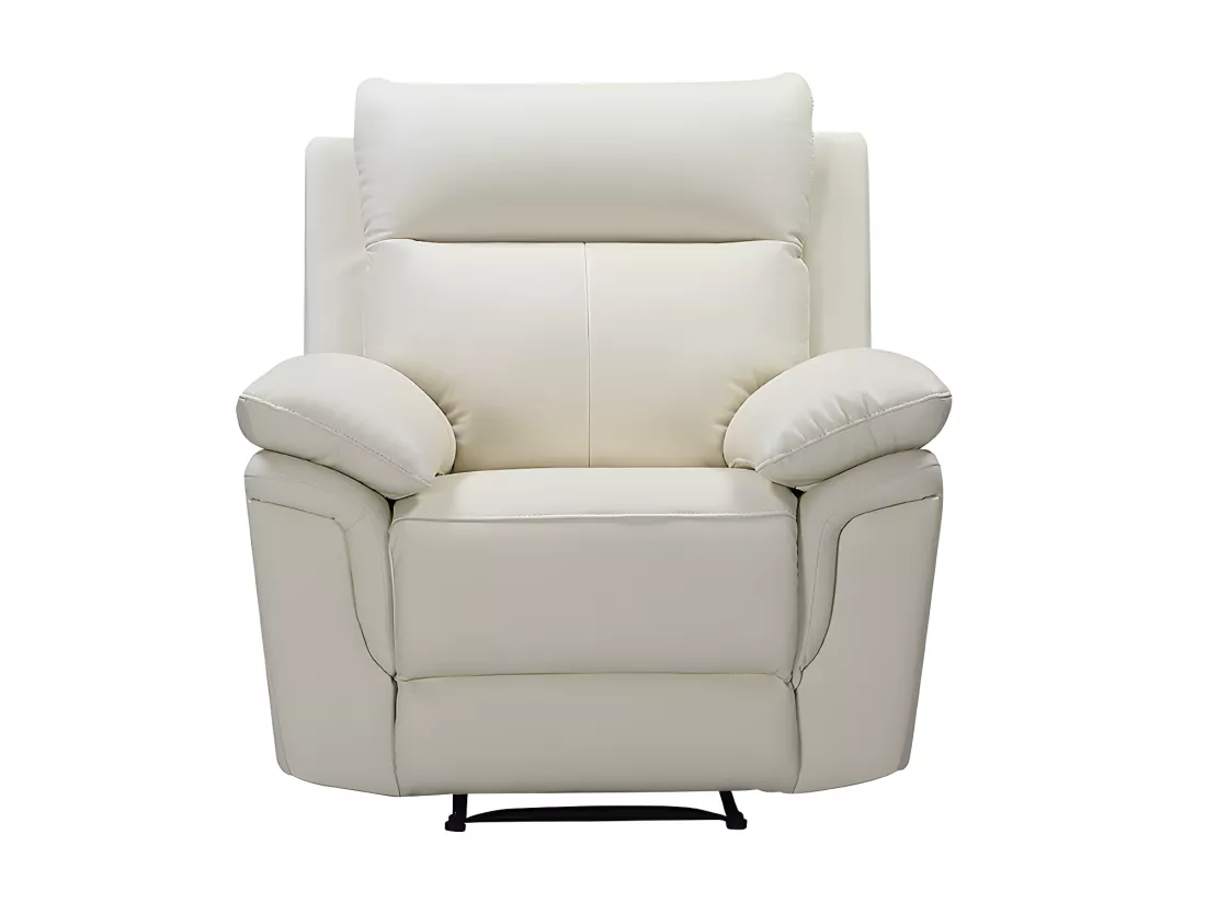 Fauteuil relax en cuir de buffle PAKITA - Ivoire