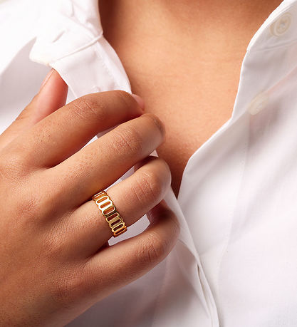 Design Letters Ring - Zusammen verbinden - Gold