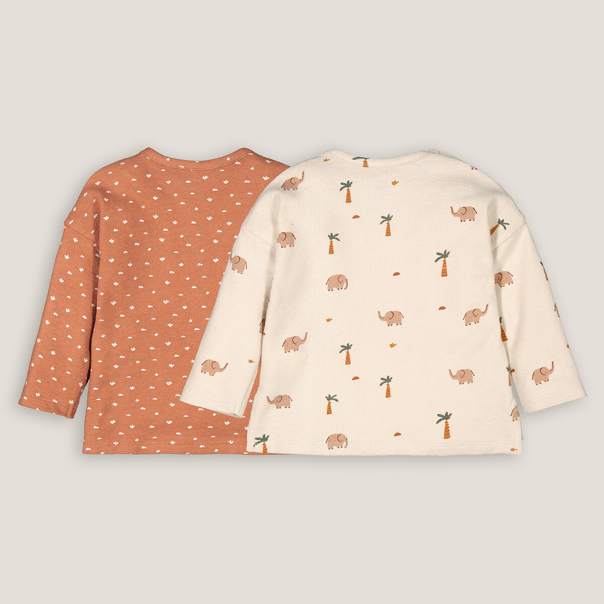 COLEÇÃO LA REDOUTE<br>Conjunto de 2 camisetas de manga comprida estampadas
