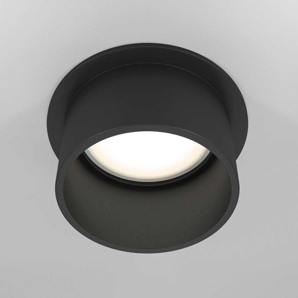 Reif inbouw plafondspot in zwart GU10 55mm