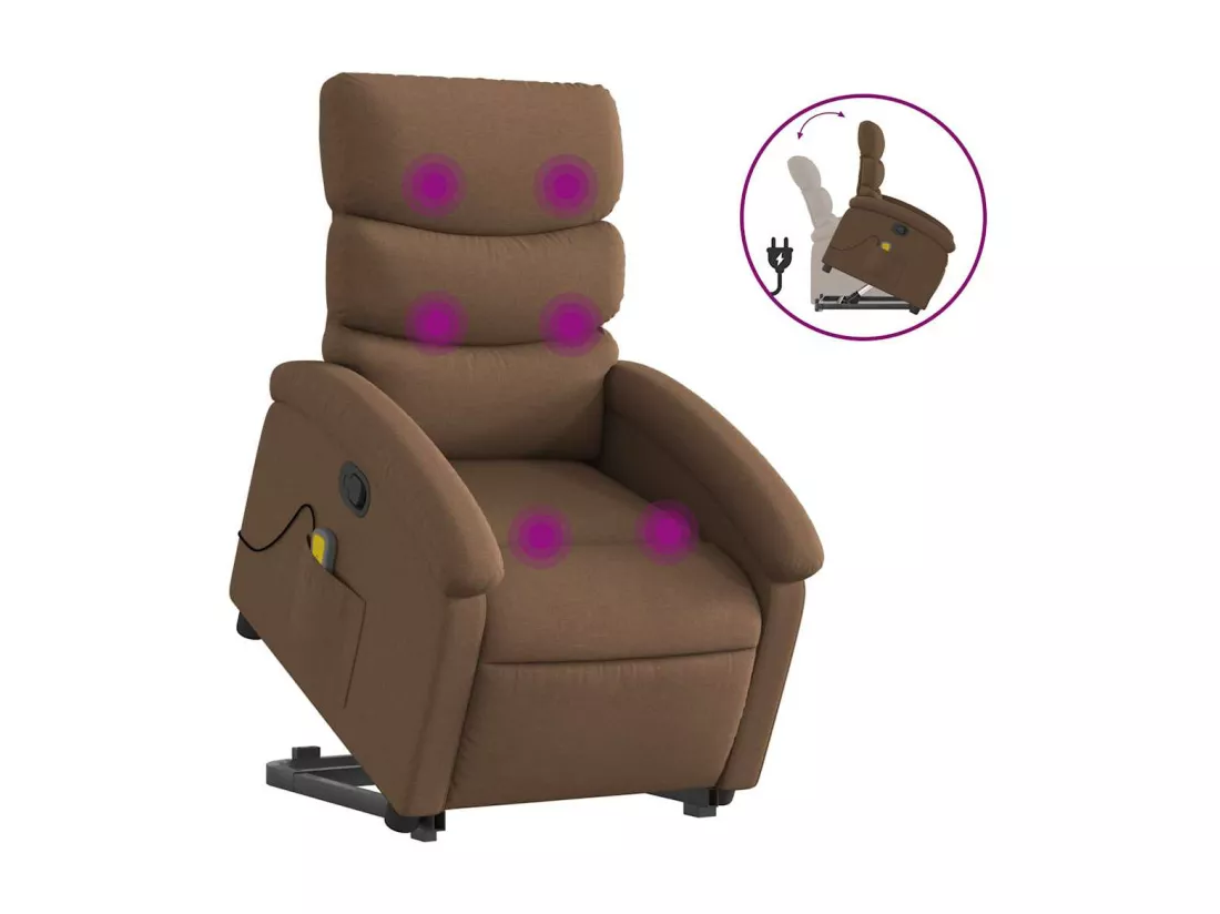Fauteuil massant inclinable Marron Tissu