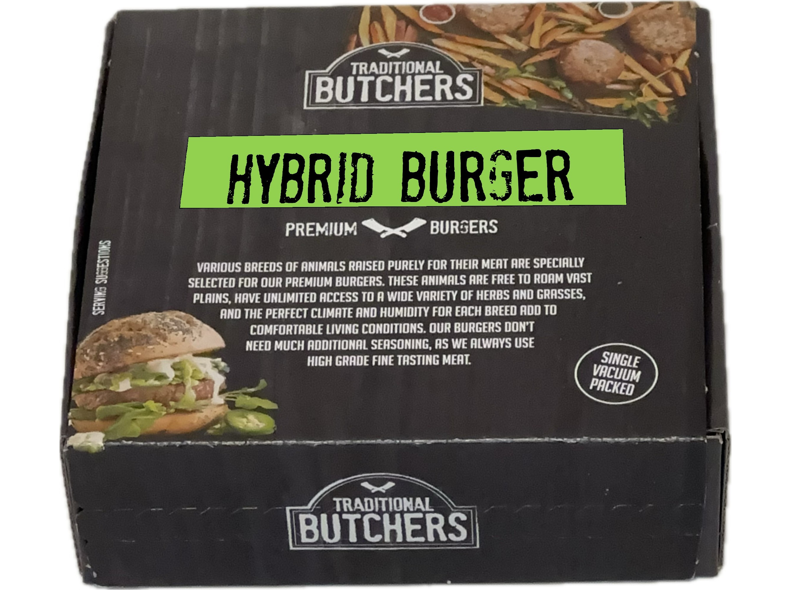 HAMBURGUER TRADITIONAL BUTCHERS VACA   PROTEINA VEGETAL 250G