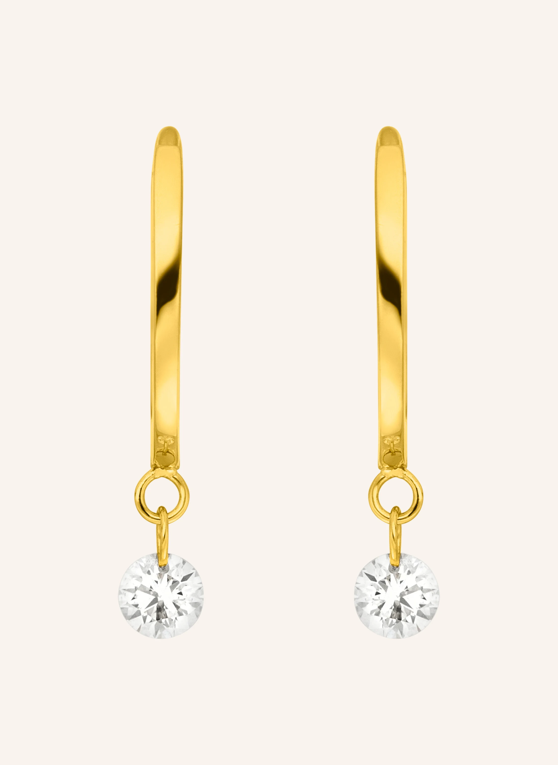 Leaf Creolen PURE aus 18 Karat Gelbgold mit Diamanten
