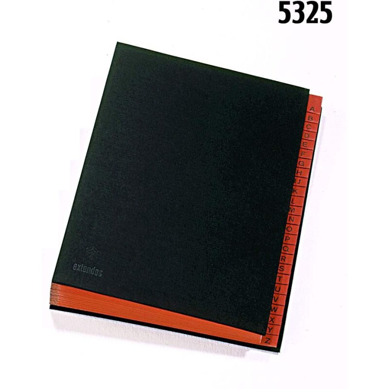 Trieur carte Extendos 25 divisions onglets alphabétiques coloris noir