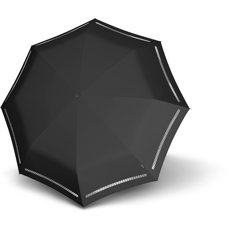 Knirps Regenschirm Duomatic, schwarz reflektierend