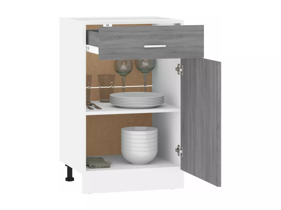 Armoire de plancher à tiroir Sonoma gris 50x46x81,5 cm