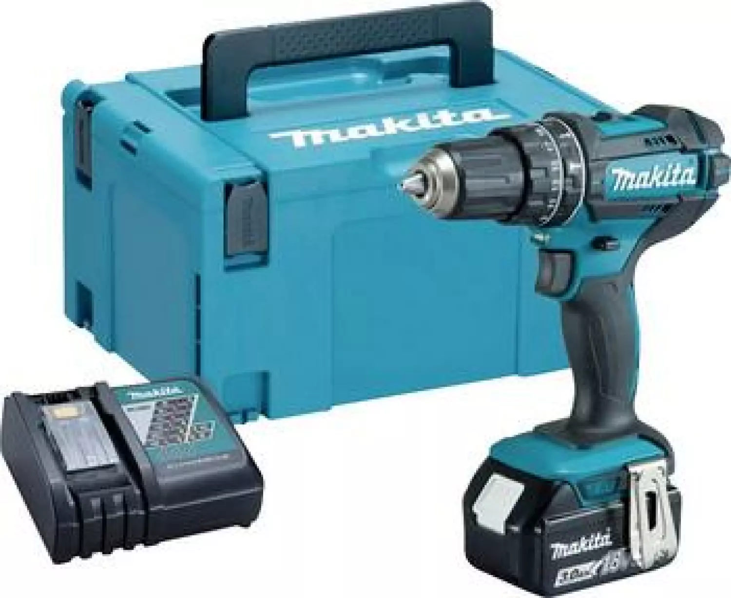 Makita DHP482RF 18V Li-Ion accu klopboor- /schroefmachine set (1x 3.0Ah accu) in Mbox