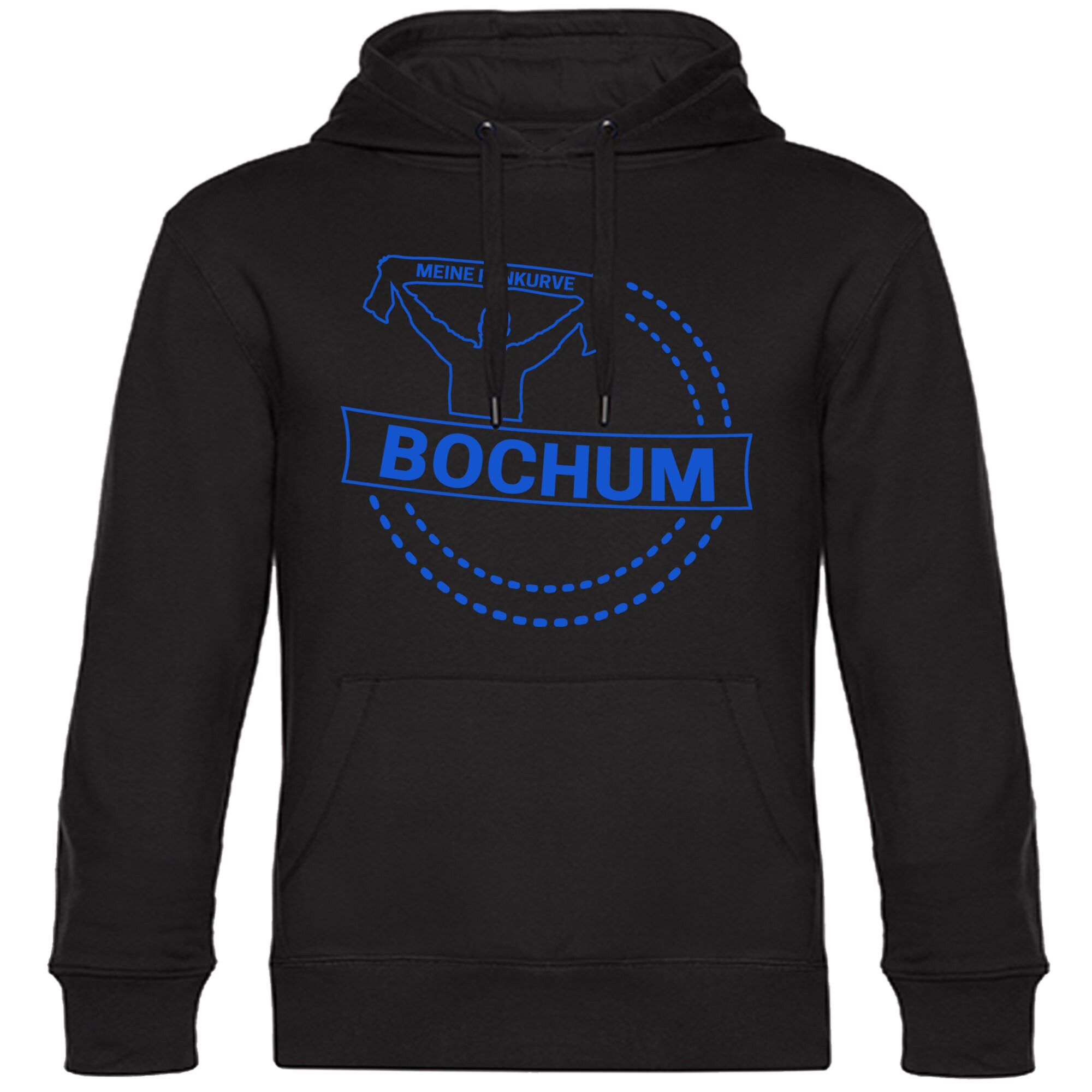 multifanshop® Kapuzen Sweatshirt - Bochum - Meine Fankurve - Druck blau