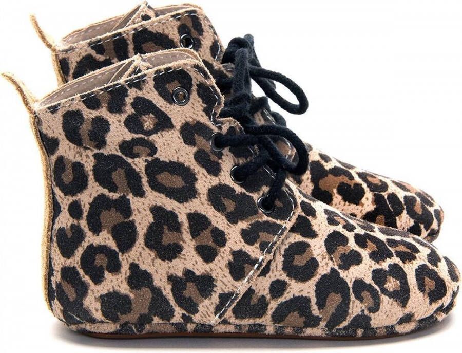 Mavies leren babyschoenen Bruin Meisjes Leer Dierenprint 15 16