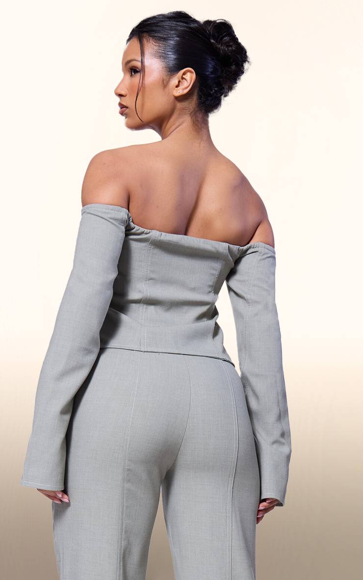 Vert Sauge Top Corset À Coutures Contrastées Label Plt