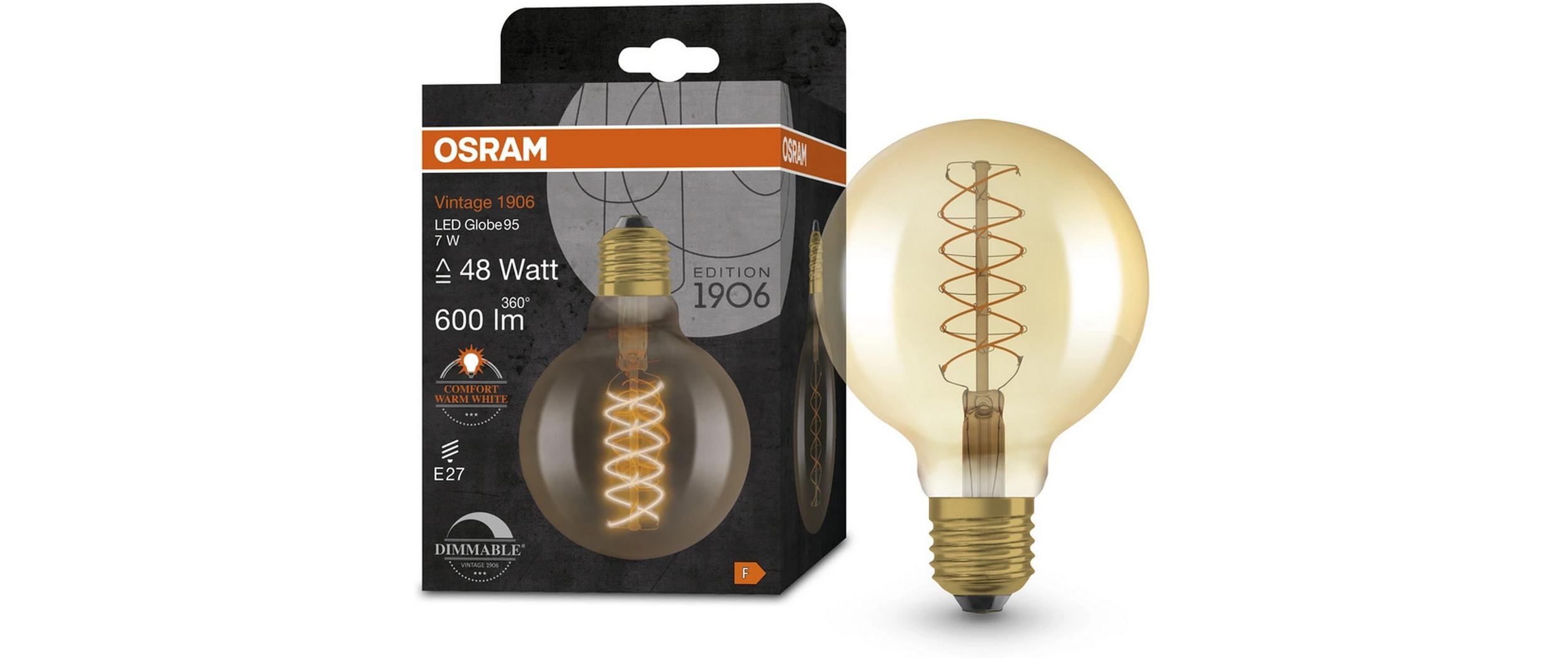 Lampe Vintage 1906 Globe, 7W, E27, WarmweissDimmbare LED-Lampen, Vintage-Edition