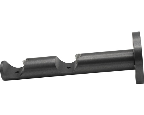 Dubbele wandbeugel voor Rivoli, antraciet, Ø 20 mm, 12 cm lang