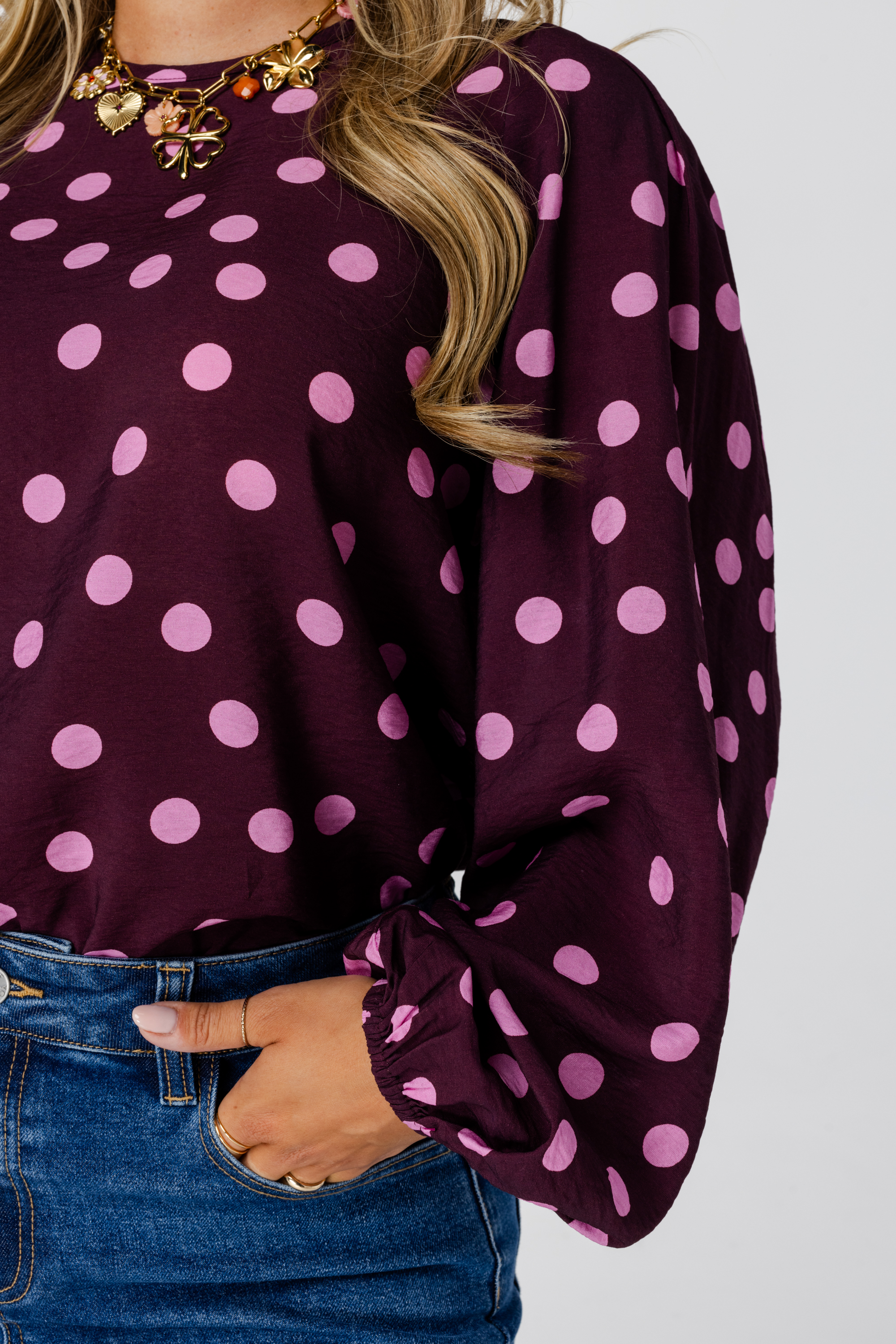 Blouse met polka dot Multi Red