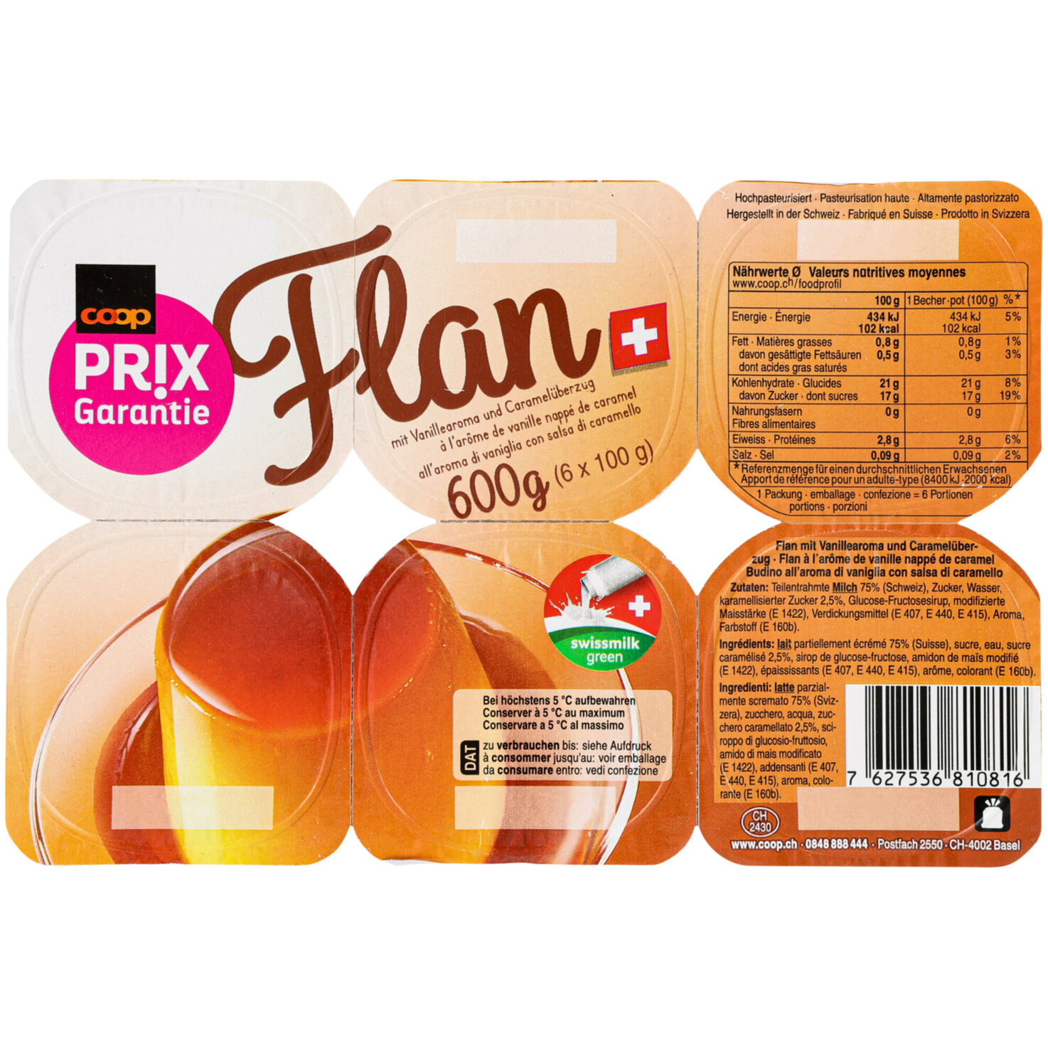 Prix Garantie Flan Vanille Caramel 6x100g