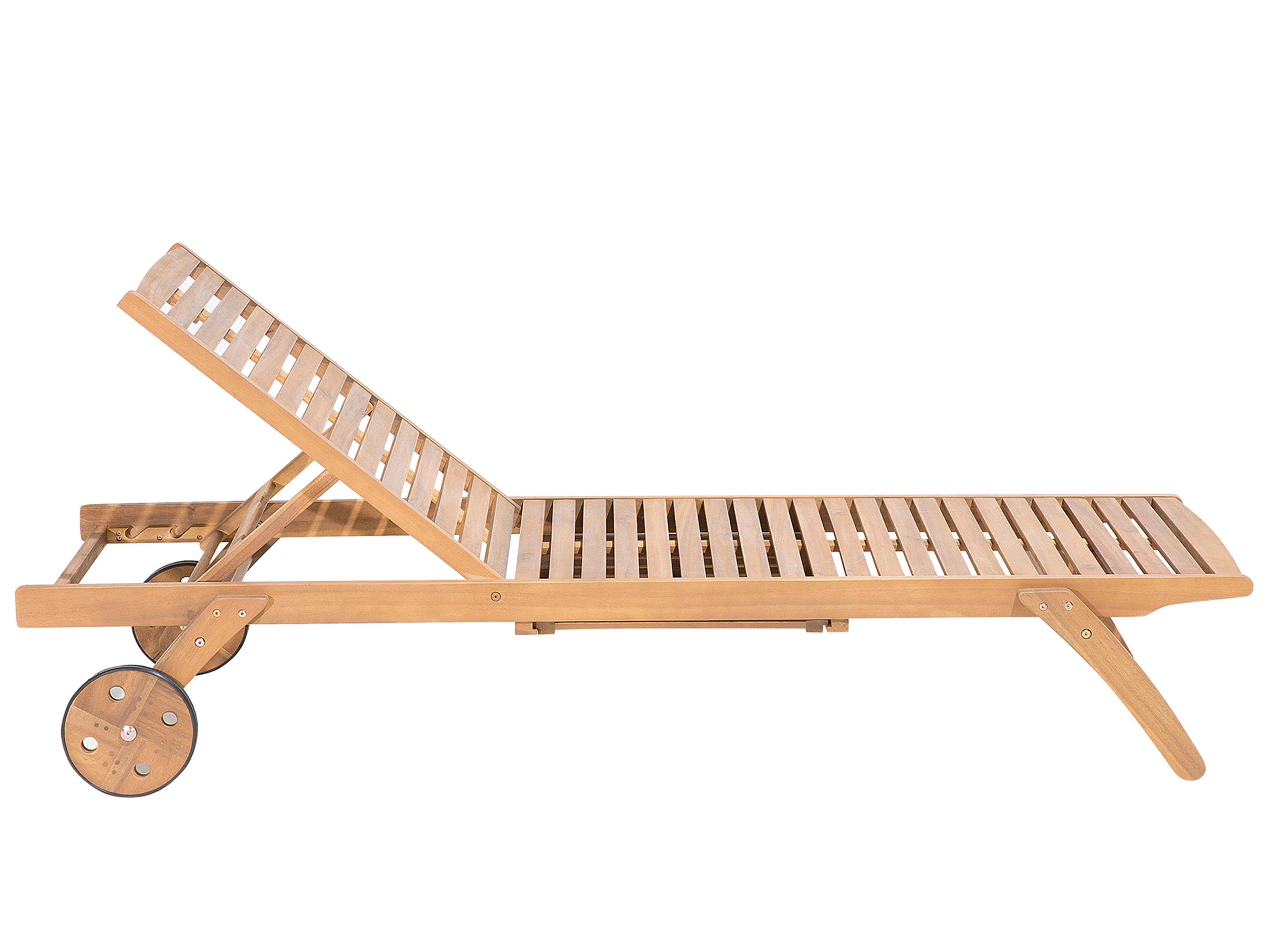 Ligstoel met kussen CESANA PREMIUM Acaciahout Taupe
