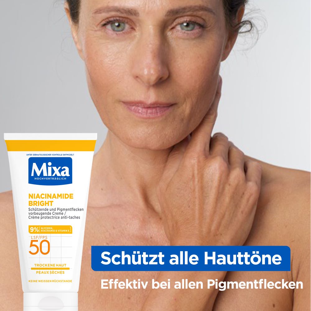 MIXA Niacinamide Bright Creme<br>50 ml, Creme, LSF 50 Pigmentflecken trockene Haut
