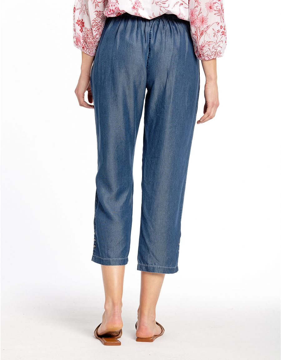 Pantacourt lyocell bleu