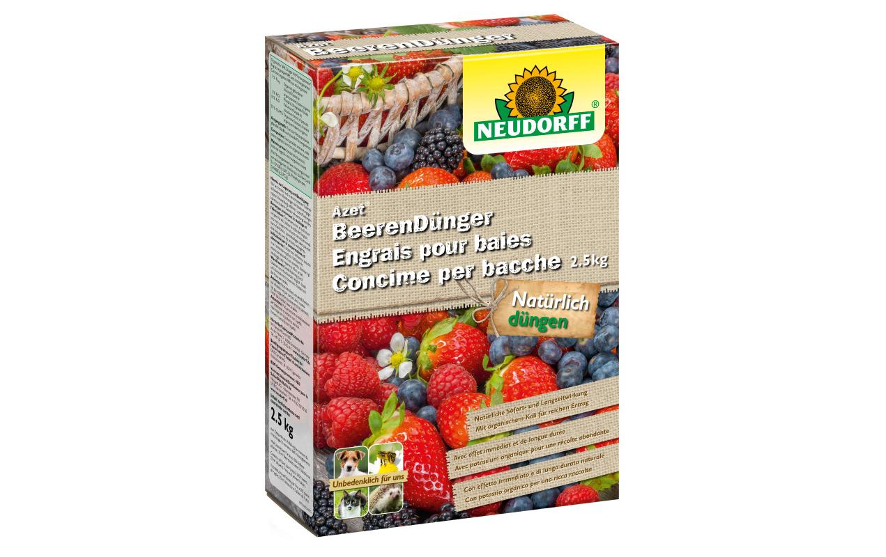Beeren Dünger Azet, 2.5 kgNatürlich biologische Vollwertkost für Beerensträucher, Erdbeeren, Weinreben, Obststräucher und -bäume