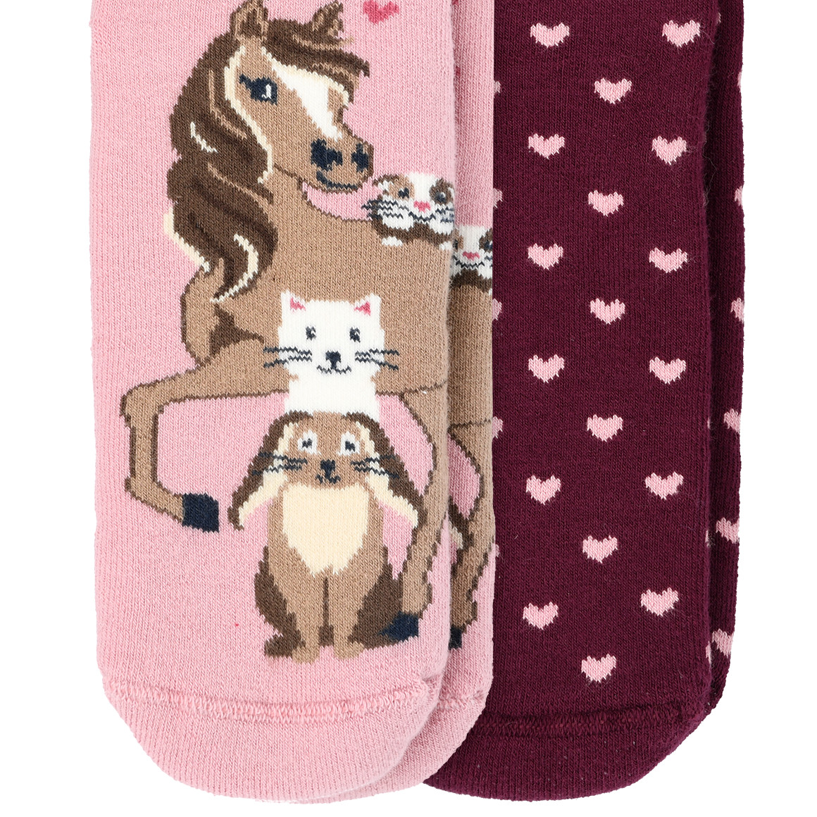 Topolino 2 Paar Mädchen Socken im Set rosa / dunkellila
