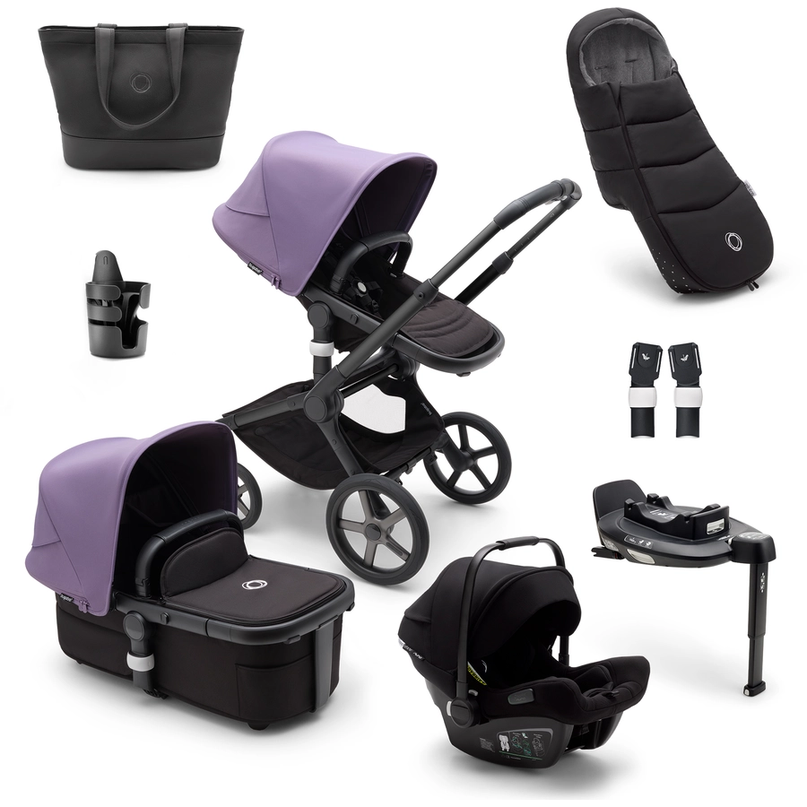 bugaboo Kombikinderwagen Fox 5 Starter Set BlackAstro Purple
