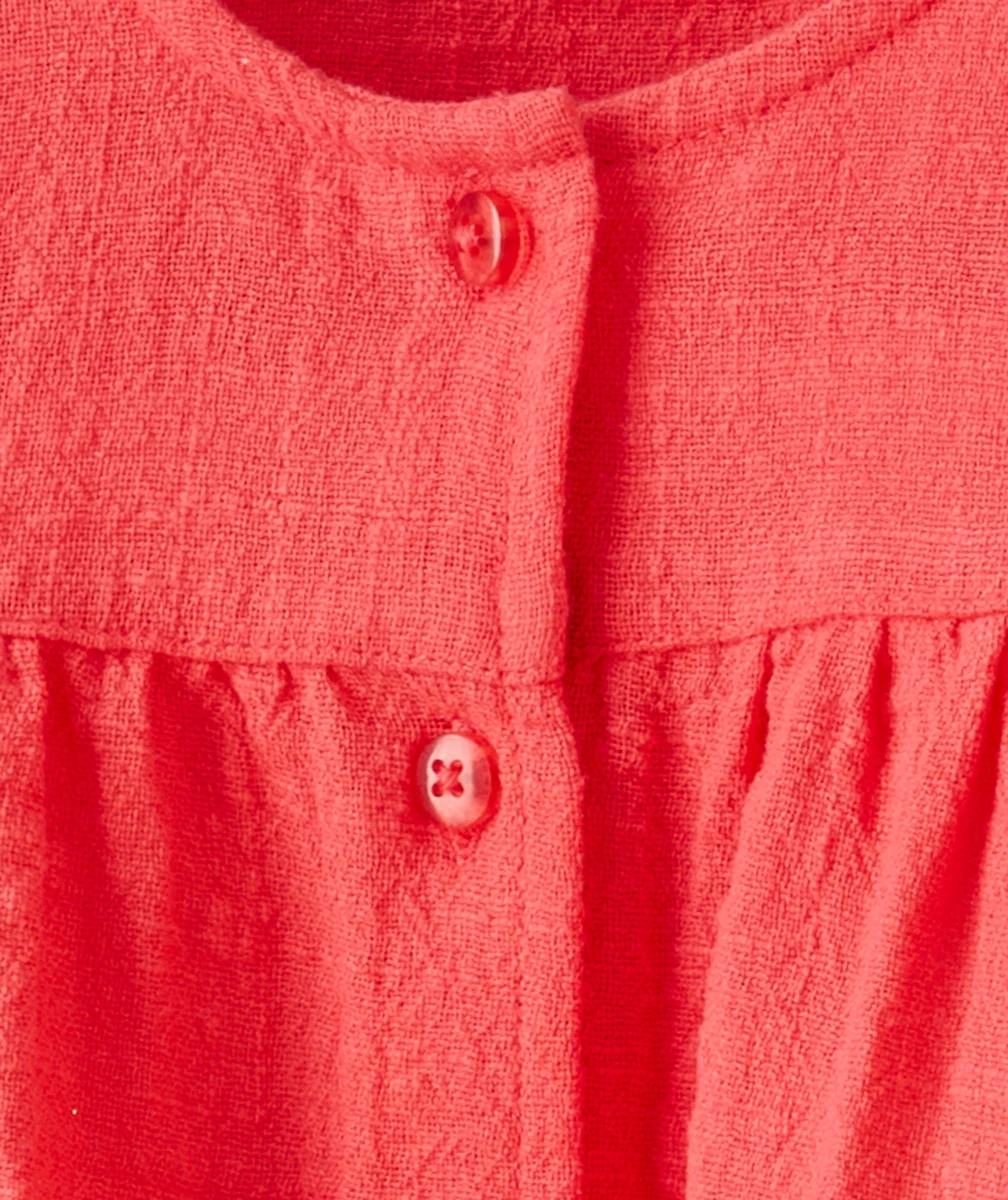 BLOUSE MANCHES LONGUES BÉBÉ FILLE ROSE AVEC DÉTAILS VOLANTÉS