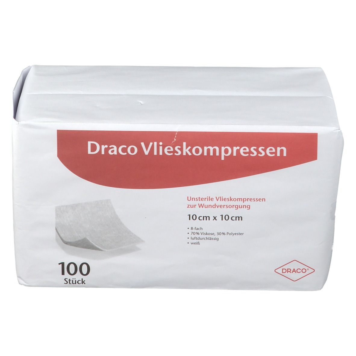 Draco-Vlieskompressen 8-fach unsteril 10 x 10cm