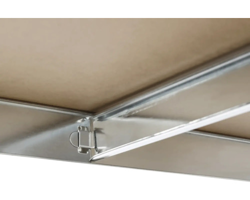 Robuuste boutloze stellingkast Schulte, gegalvaniseerd, 180x90x45 cm, 5 MDF-planken, draagvermogen 1400 kg