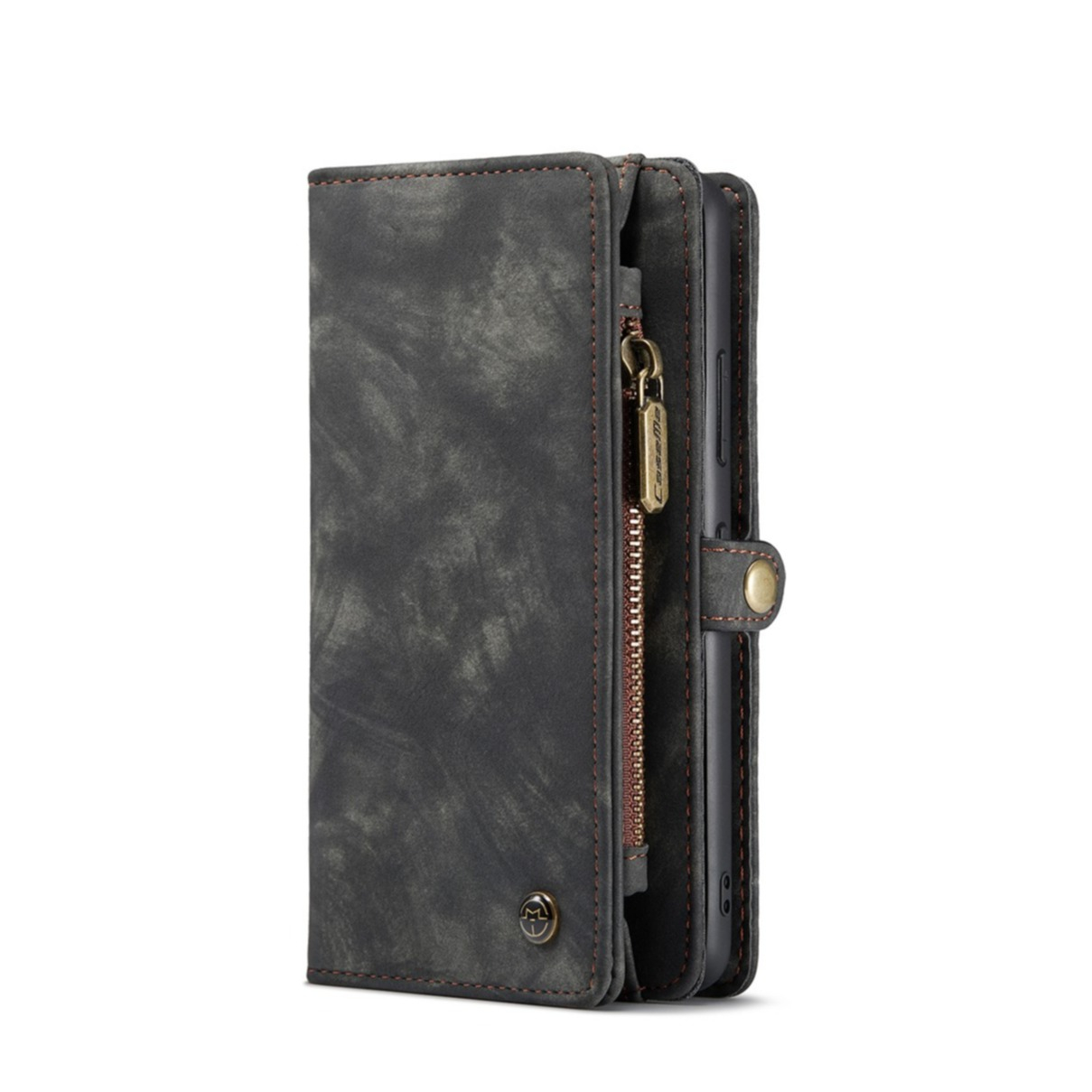 Samsung Galaxy S22 5G 2in1 Leder Tasche   Magnet Hardcase Karten Etui - Schwarz