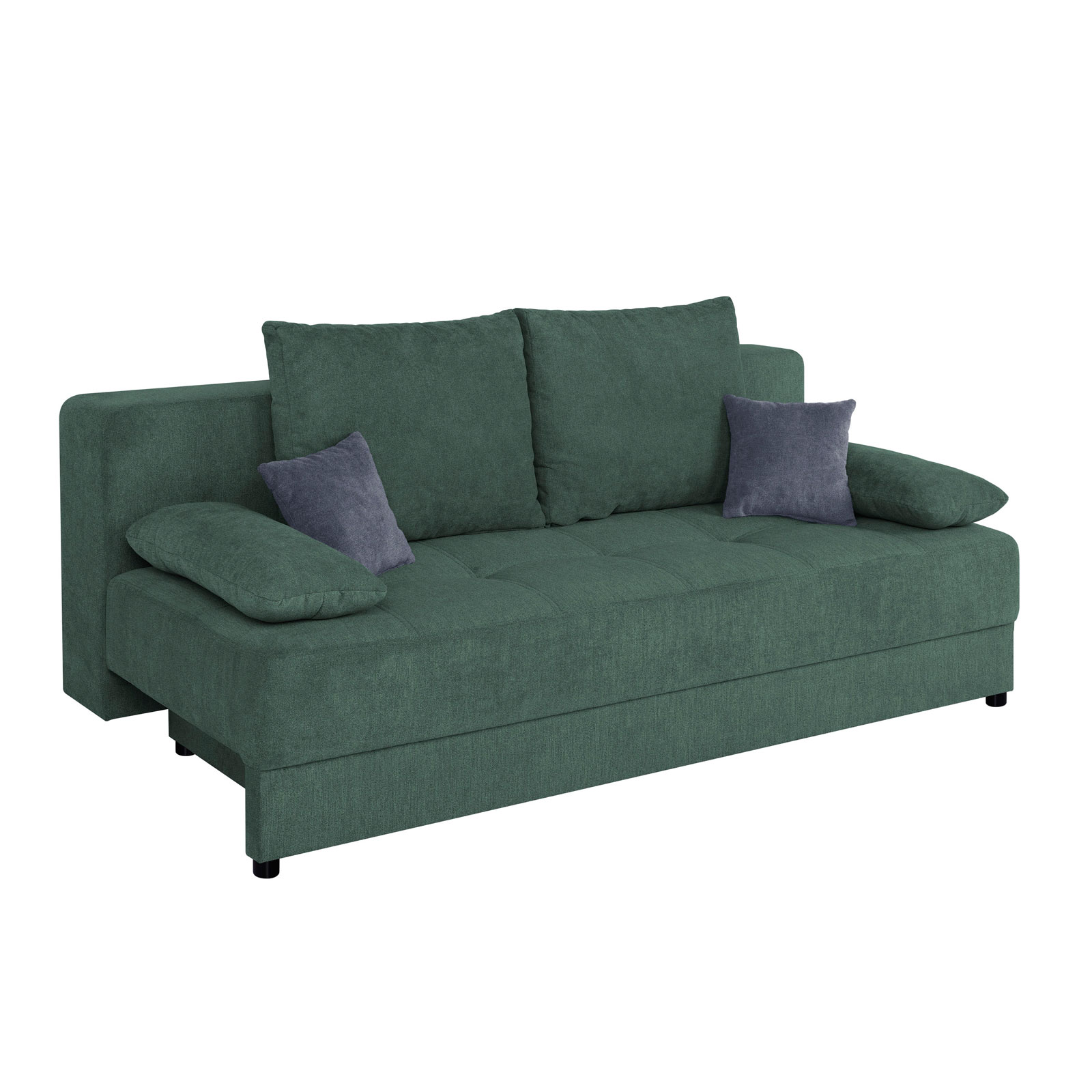 Schlafsofa - petrol - Boxspring - mit Staukasten