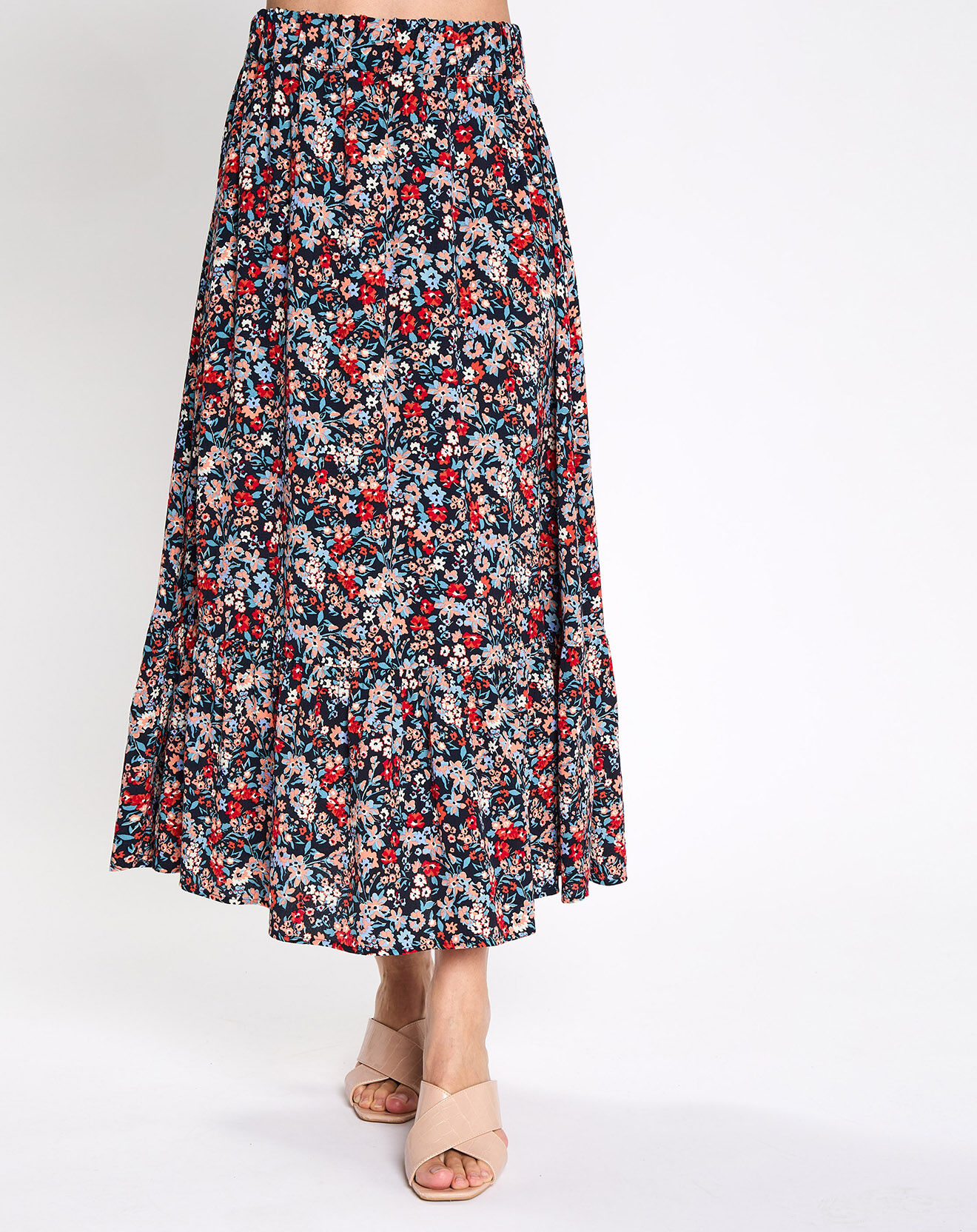 Esprit Jupe midi à fleurs multicolore